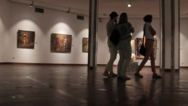 Interior del Museo Ralli en Cesarea, Israel — Vídeo de stock