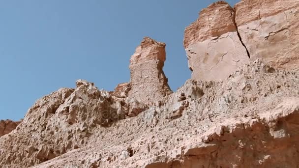 Πολλά γυναίκα βράχο κοντά σε Νεκρά θάλασσα Ισραήλ, Ισραήλ — Αρχείο Βίντεο