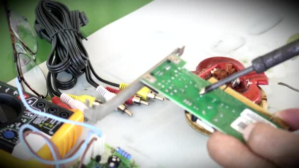 Soldering of Electronics Component — Stock Video