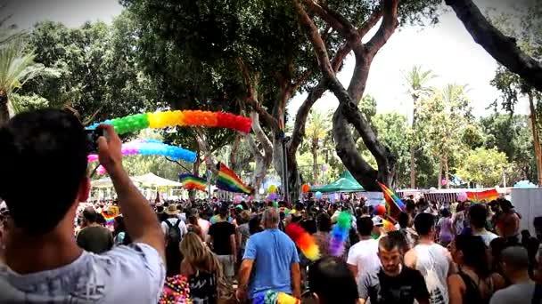 Foto para la memoria del desfile gay en Tel Aviv — Vídeos de Stock