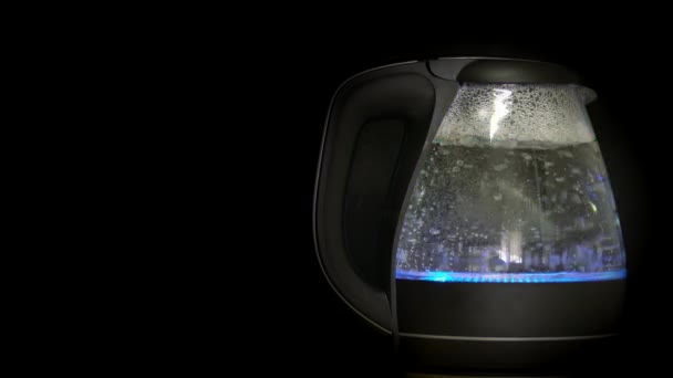 Электрический чайник кипящей воды — стоковое видео