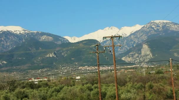 Mount Olympus schot Centraal-Macedonië, Griekenland. — Stockvideo
