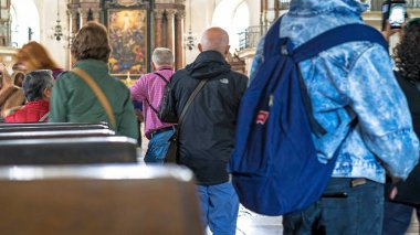 Roma Katolik Başpiskopos Barok katedral kapalı. Salzburg