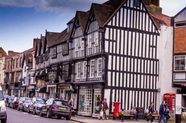 Kimliği belirsiz turist olarak Merkezi, Stratford Upon Avon, Warwickshire. İngiltere,