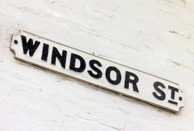 Windsor sokak adı işareti Stratford-upon-Avon, İngiltere'de