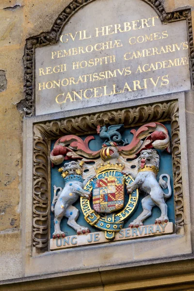 Medieval coat of arms in Bodleian library, Oxford — Stock Photo, Image