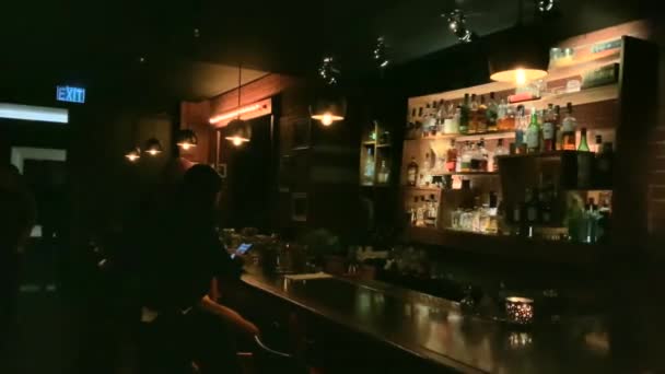 Imagen Nocturna Café Bar Interior — Vídeo de stock