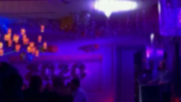 模糊的背景 模糊的画面映衬着小酒店大堂的内部 — 图库视频影像