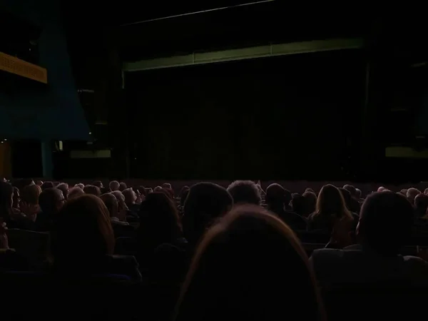 Toeschouwers Het Theaterauditorium Voor Voorstelling — Stockfoto