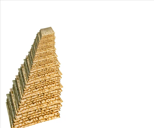 Gesnoeide Piramide Van Joods Matzah Brood Vervanger Van Brood Joodse — Stockfoto