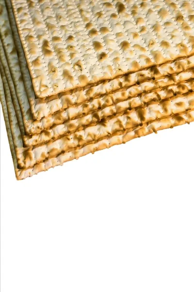 Pile Jewish Matzah Bread Substitute Bread Jewish Passover Holiday Pesach — Stock Photo, Image