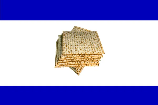 Piles Jewish Matzah Bread Substitute Bread Jewish Passover Holiday Pesach — Stock Photo, Image