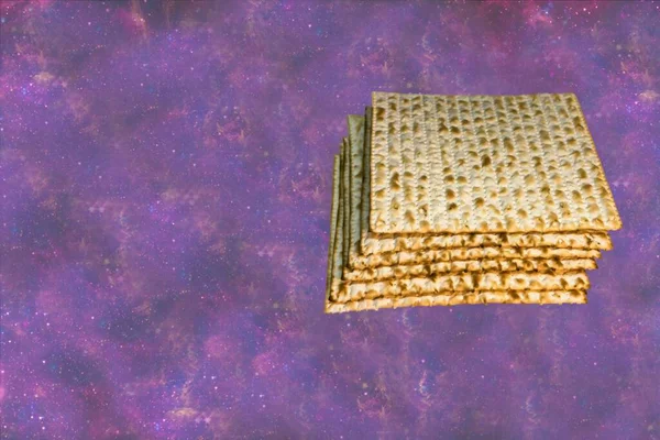 Pile Jewish Matzah Bread Substitute Bread Jewish Passover Holiday Pesach — Stock Photo, Image