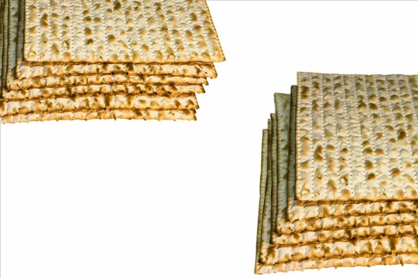 Högar Med Judiskt Matzá Bröd Ersättning För Bröd Den Judiska — Stockfoto