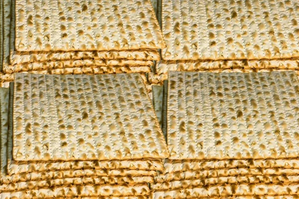 Stapelweise Jüdisches Matzah Brot Der Ersatz Für Brot Jüdischen Pessach — Stockfoto