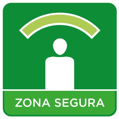 Zona segura, verde y blanco
