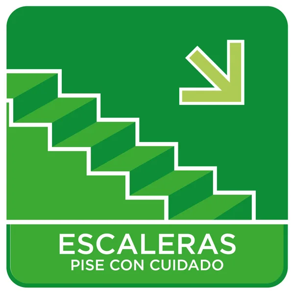 Escaleras Con Flecha Hacia Abajo Derecha Verdes — Archivo Imágenes Vectoriales