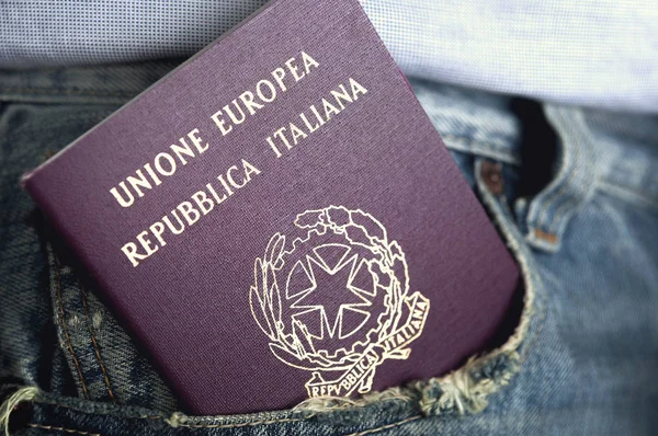 Italian passport out of the pocket