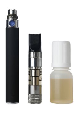 Elektronik sigara izole ayarla: pil, atomizer ve sıvı