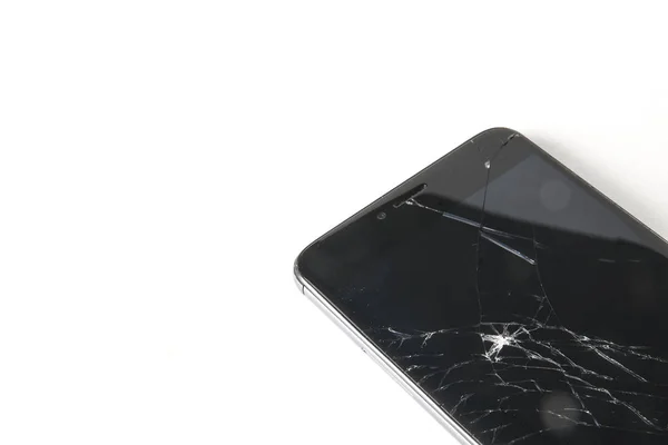 Broken smartphone isolated on white background — Stock Photo, Image