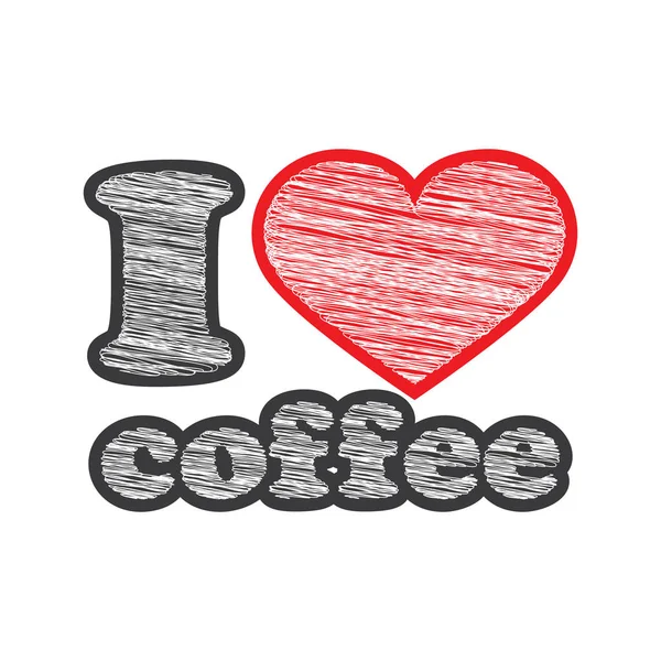 La inscripción Me encanta el café. Hipster Vintage letras estilizadas. Ilustración vectorial — Vector de stock