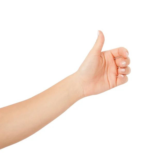 Woman hand on white background — Stock Photo, Image