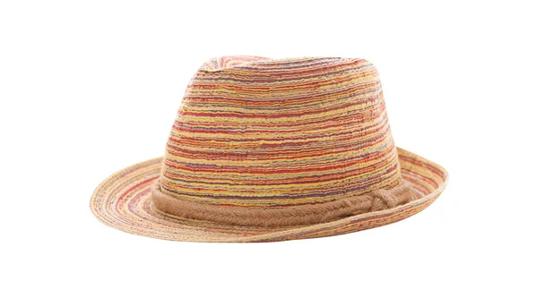 Pretty straw hat isolated on white background, Brown straw hat on white. — Stock Photo, Image