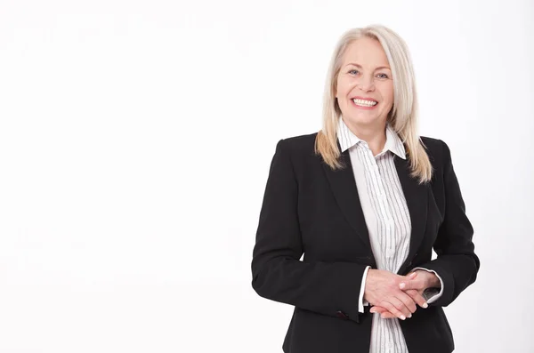 Attractive business woman in a suit isolated — Stock Photo, Image