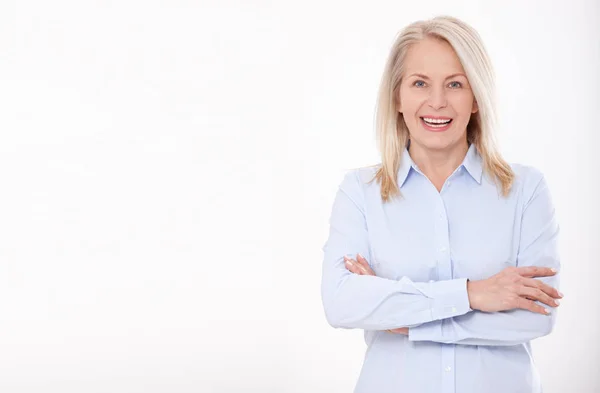 Portrait of a attractive business woman isolated — Stock Photo, Image