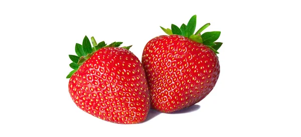 Căpșuni coapte pe fundal alb — Fotografie, imagine de stoc