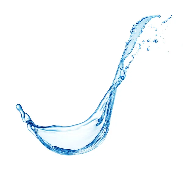 Único Respingo Água Isolado Fundo Branco — Fotografia de Stock