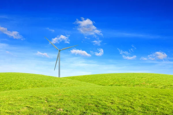 Eine Windmühle Auf Grünem Hügel — Stockfoto