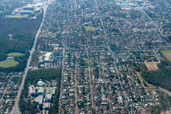 Airview of Little Athletics Queensland and surrounding suburbs qld — 图库照片