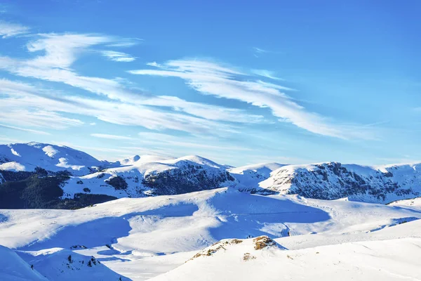 Paisagem Montanhas Cobertas Neve Inverno — Fotografia de Stock
