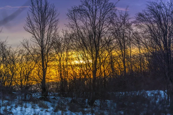 Snowy Winter Mountains Colourful Sky Sunset — Stock Photo, Image