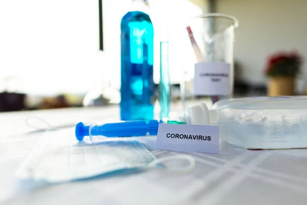 Prueba Del Coronavirus Laboratorio Químico — Foto de Stock