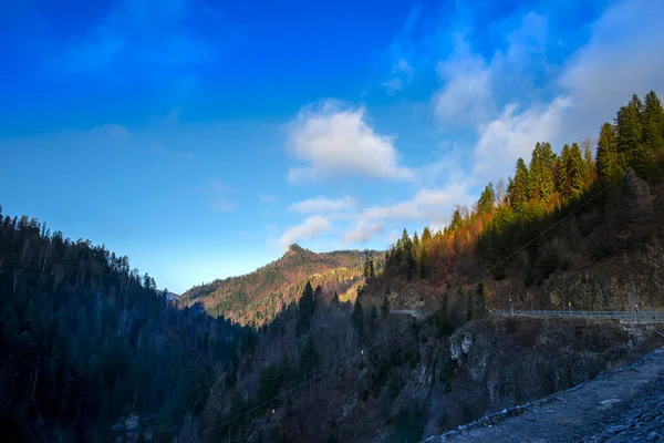 Road Wild Nature Mountains Blue Sky — Stock Photo, Image