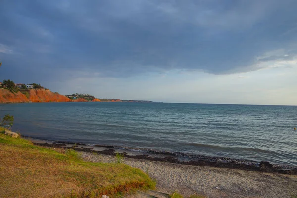 Beautiful View Sea Red Cliff Rocks — Stock Photo, Image