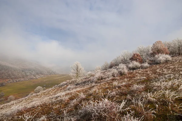 Heladas Montañas Invierno Paisaje Colinas — Foto de Stock