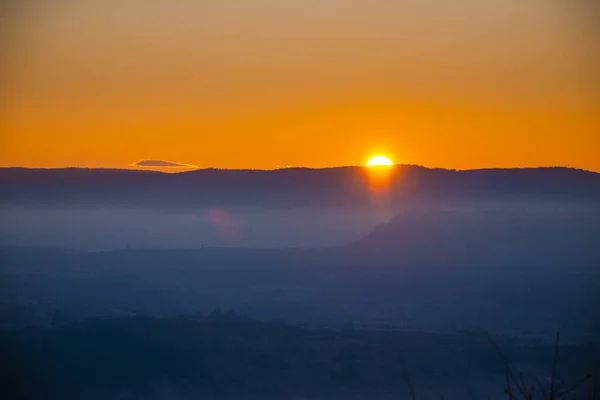 Sunset Sky Countryside Orange Sun — Stock Photo, Image