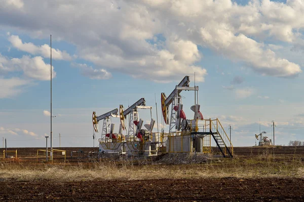 Technologiczna Produkcja Ropy Naftowej Gazu Produkcja Transport Przetwarzanie Ropy Naftowej — Zdjęcie stockowe
