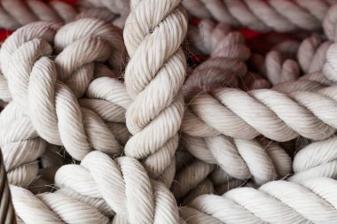 İnselective odak. Doğa Manila'nın elyaf halat sapanlar yığını