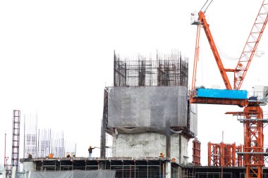 Bir binanın inşaat iskele