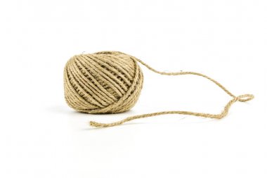 Çuval halat izole beyaz zemin üzerine.