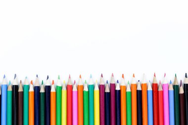 Whtie arka planda, educat izole kopya alanı kalemle renk