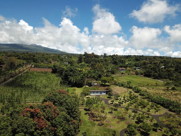 Vista Aérea Das Encostas Dos Vulcões Big Island Hawaii — Fotografia de Stock