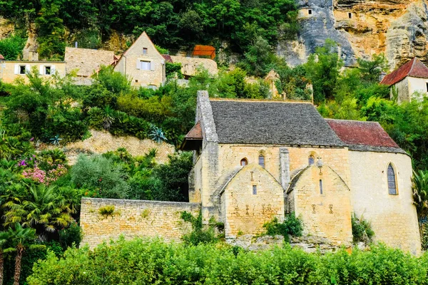 Village La Roque Gageac, France. Village churche on the rock
