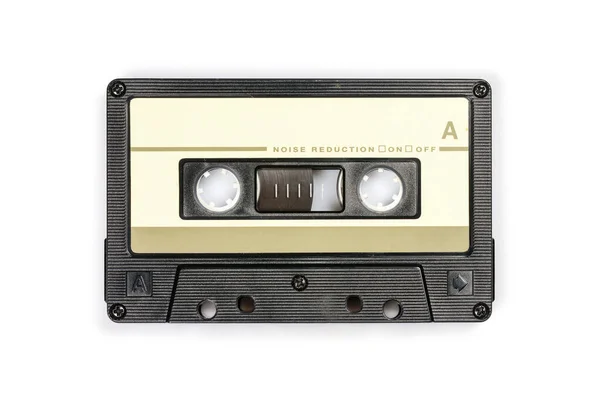 盒式磁带 用于音频播放和录音的模拟磁带格式 在白色背景上隔离的盒式磁带 — 图库照片