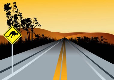 Kanguru ileriye yol işareti