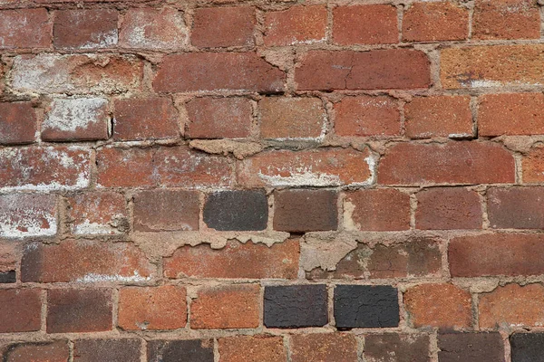 Vista de cerca del antiguo edificio de ladrillo fondo de la pared — Foto de Stock